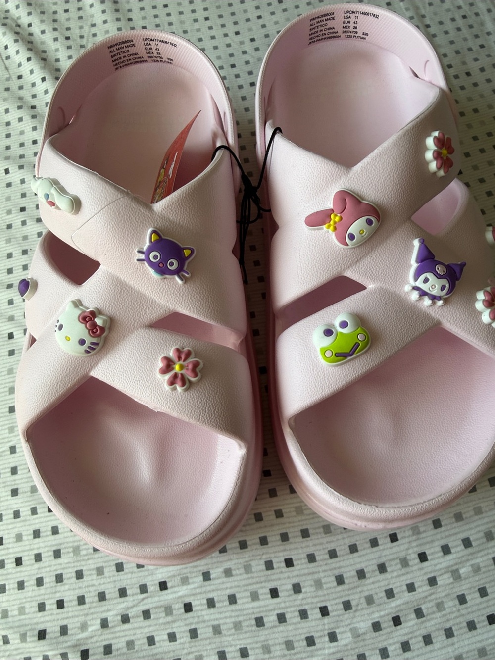 Women’s Pink Character Charm Slip-On Sandals